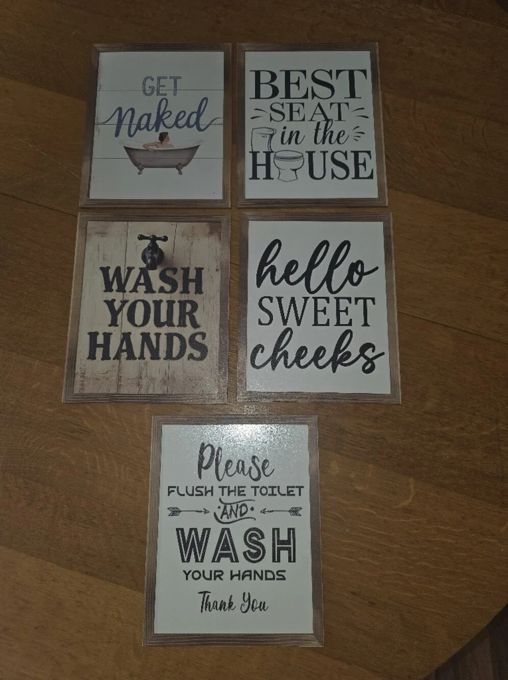 NEW set of 5 Funny Bathroom Signs 8